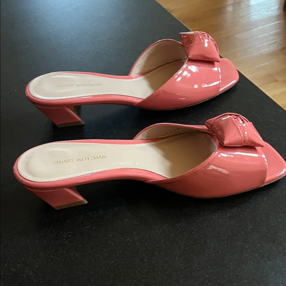 Stuart Weitzman Coral Pink Mules - Picture 3 of 4